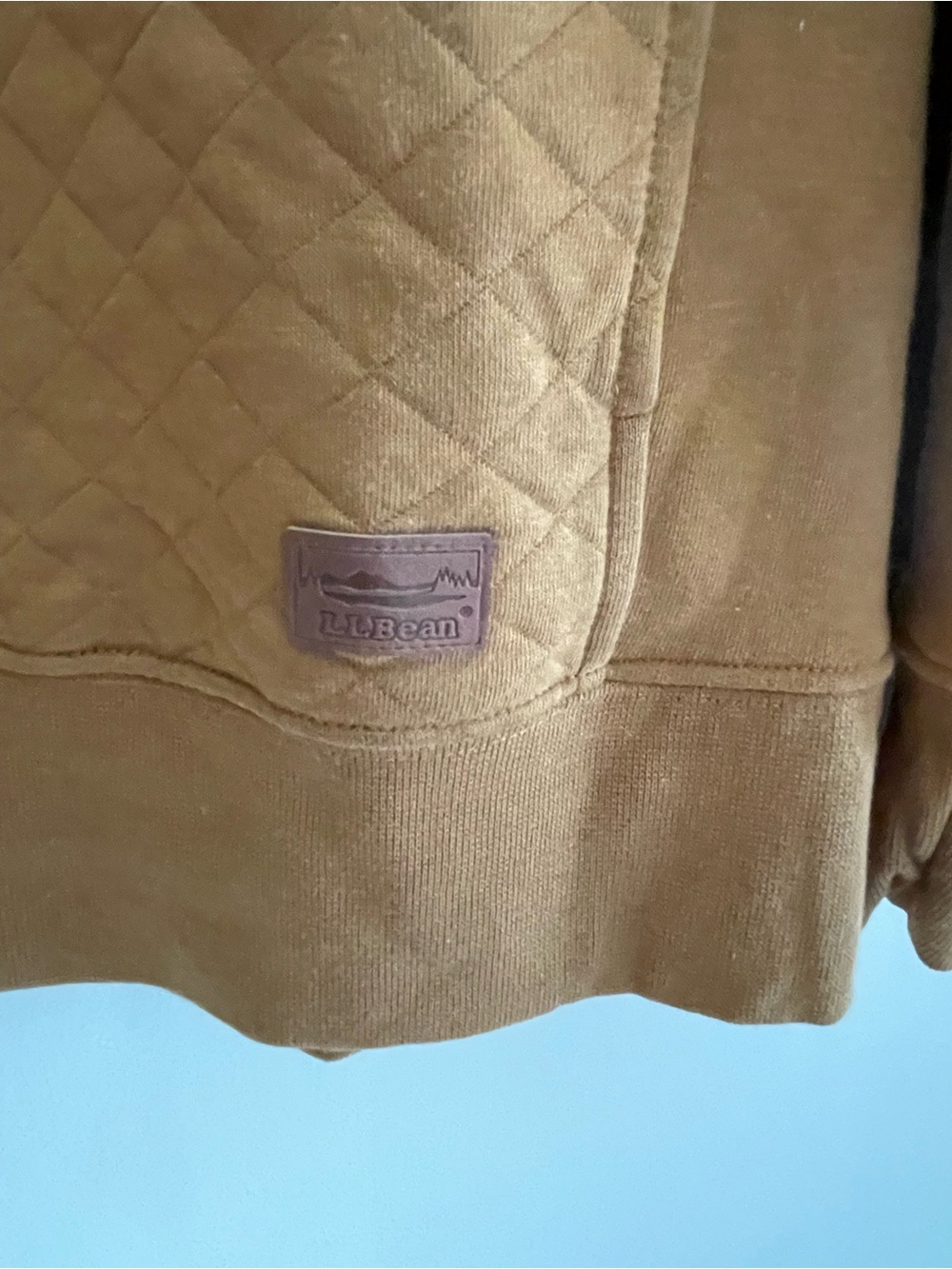 LL Bean Quilted Half-Zip Sweater in Brown - Picture 9 of 9